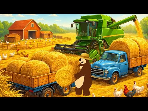 Harvesting the Straw Field! 🌾🚜 Tractor & Baler in Action | Realistic Farm Animation