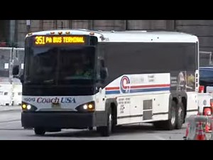 COACH USA MCI BUSES 19019 19002 19004 19005 ON THE 351 ENTERING THE PORT AUTHORITY BUS TERMINAL