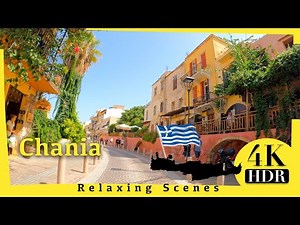 Chania Crete Greece 🇬🇷 4K - driving tour with city sounds - relaxing scenes