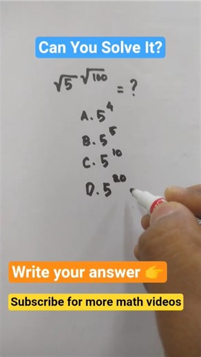 Can You Solve This? 🤔 | √(5^√100) Math Challenge
