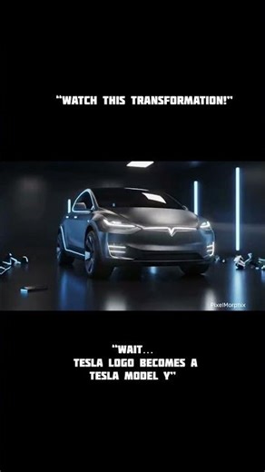 Tesla Logo Becomes a Tesla Model Y #animation #satisfying #youtubeshorts #logoanimation #motion