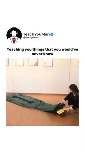 @teachyouman on Instagram: "A smart use of airflow instead of lung power. When she blows across the opening instead of directly into it, the fast-moving air creates a low-pressure area. This pulls in surrounding air, allowing the sleeping bag to fill much faster with less effort. It works because moving air drags more air with it, multiplying the volume that enters the bag. Faster airflow + wider opening = quicker inflation with less effort. Safety note: Make sure the opening is clean to avoid b