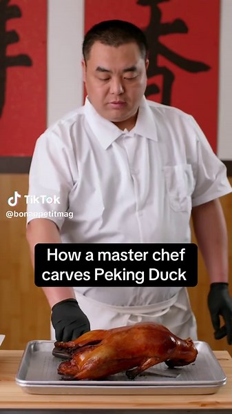 A perfect Peking Duck is maroon in color, with crispy skin encasing ju... | Peking Duck