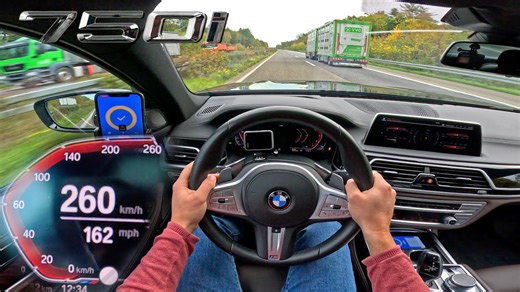 BMW 750i G11 LCI V8 260km/h Autobahn Run