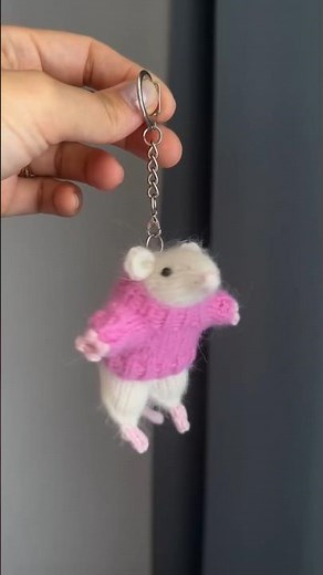 DIY Cute Crochet Mini rabbit Keychain! ✨ #Shorts