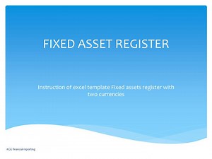 FIXED ASSET REGISTER - SlideServe
