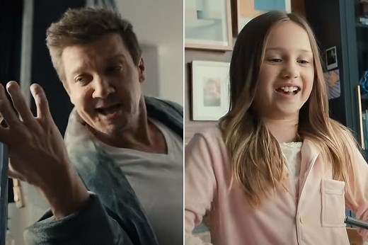 Jeremy Renner does his own stunts with his real daughter in Super Bowl ad