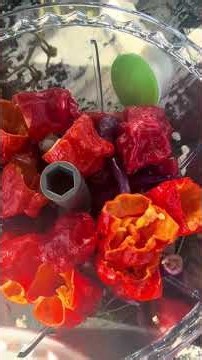 Making hot sauce hot of with peppers 🌶️