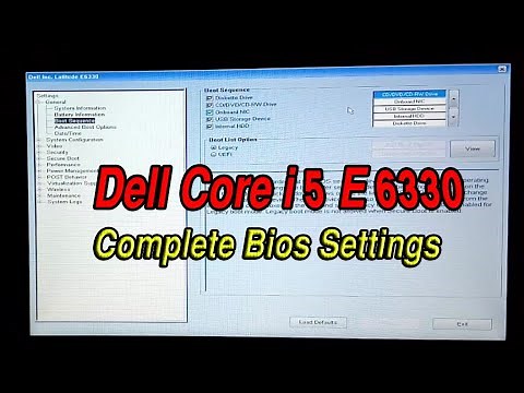Dell Latitude e6330 Core i5 Complete Bios settings - Boot Setting Configuration bios