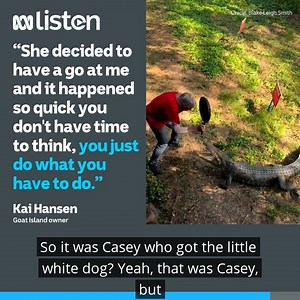 “It happened so quick you don’t have time to think, you just do what you have to do”: Hear from the brave man who fought off a croc with a frying pan in the NT. 😲🐊 Turns out it was the same croc that ate his pet dog in 2018. King Kai relives the close encounter and explains how he ended up with a frying pan in his hand | https://ab.co/3HHCfXQ 🎧 | ABC Australia