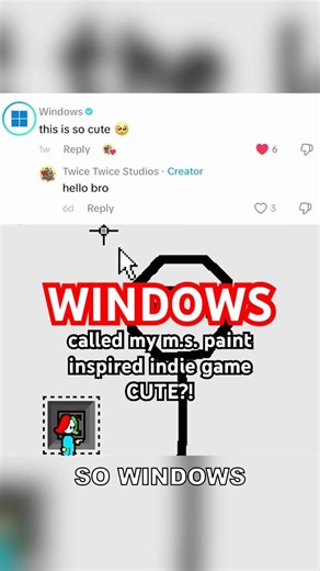 WINDOWS called my m.s. paint inspired indie game CUTE! | Miss Paint