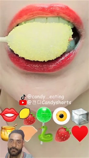 ASMR COLOURFUL EMOJI FOOD kohakuto sprinkle jelly ice roasted marshmallow rock candy mukbang #shorts