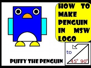 How to make Penguin in MSW logo|Penguin command|MSW logo Penguin command|Logo command for class 4