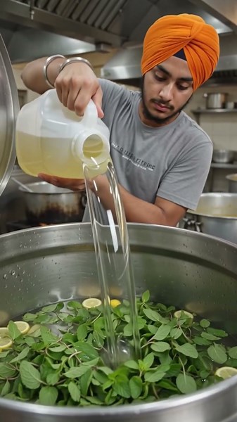 Fresh Mint Mojito Making 🍋🌿 | Gurudwara Seva #Shorts