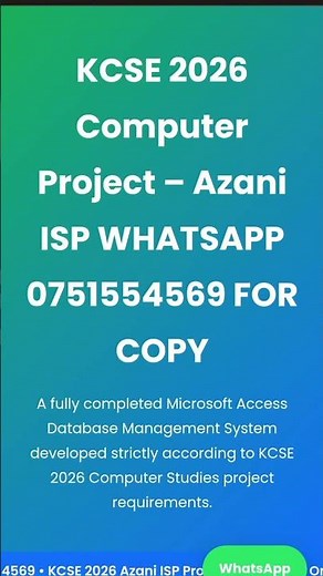 azani internet service provider kcse computer project 2026