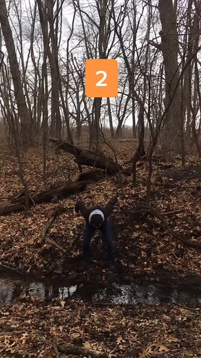 How different ages jump over a creek. #relatable #jump #comedy | Daniel LaBellee | Facebook