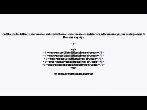 How to implement a mouseListener