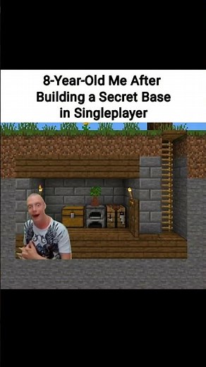 Minecraft 8-Year-Old Me Building a “Secret” Base in Singleplayer 😂🏠