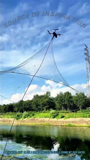 Drone Fishing: Catching Fish with a Net Dropped by Drone