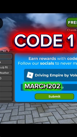 EVERY WORKING Codes in Driving Empire 2026! #roblox #shorts
