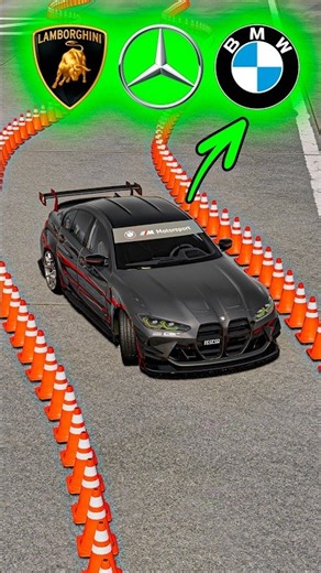 BMW vs MERCEDES vs LAMBORGHINI: IMPOSSIBLE DRIFT BETWEEN CONES! (BeamNG.drive) 🤯