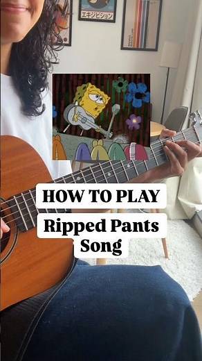 How to play Spongebob's Ripped Pants song on Guitar (EASY TUTORIAL) 🎸 #shorts