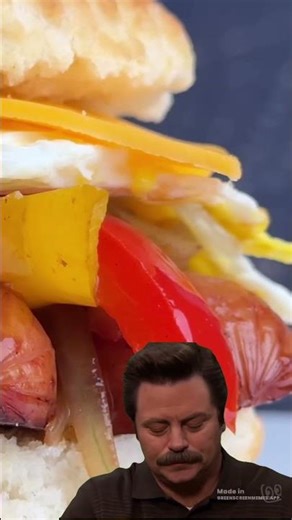 Smoked Sausage Biscuit with Peppers & Onions