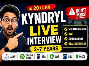 🚀 Kyndryl Java Developer LIVE Interview | Multithreading | Spring Boot | JPA | JWT | SQL | NoSQL