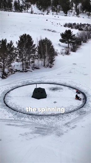 Genius or Crazy? Spinning Campsite on Ice #camping #diy #outdoors