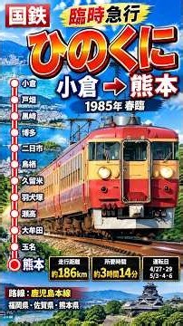 【国鉄】臨時急行「ひのくに」小倉→熊本｜1985年春臨 9115レ