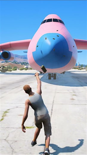 GTA V Adam vs Plane ✈️ Epic Crash Fight! #GTAV #Shorts