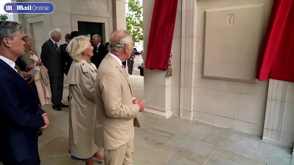 King Charles makes spelling quip whilst unveiling stone plaque at Poundbury
