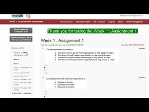 NPTEL Corporate social responsibility assignment answers week1 #nptel#swayam#nptelcourseanswers #csr