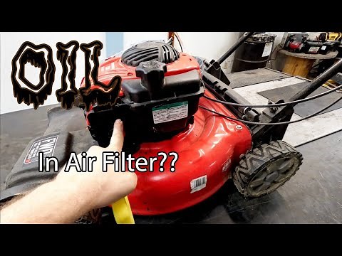 Craftsman Push Mower Won't Start, Smokes, Runs Rough - Oil In Air Filter Common Issue - Cheap Fix