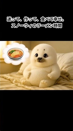 今日は何食べる？悩んだスノーウィが選んだのはラーメンでした