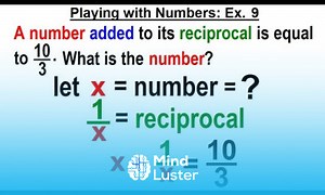Mind Luster - Learn Algebra Ch 26 Solving Problems with Quadratic Equations 9 of 11 Playing with Numbers Ex 9