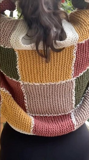 Getting Ready for Winter!❄️ Making a Patchwork Cardigan with Leftover Yarns 🧶 #knit #patchwork