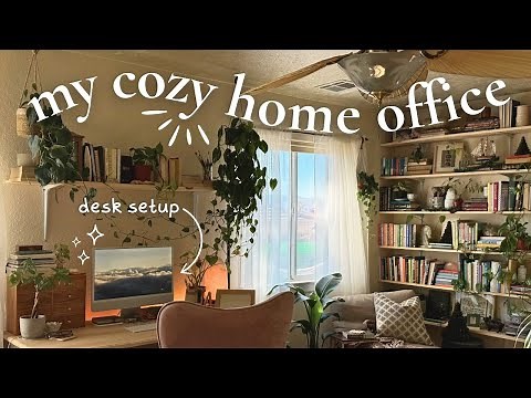 cozy home office tour!! ✨ my desk setup, decor, & reading nook