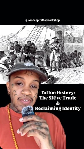 Jaylind🤎 on Instagram: "This is how the sl@ve trade impacted tattooing practices in West Africa. I go into detail about how it cultivated a new form of resistance to colonialism and reclaiming one’s identity & origins despite being displaced. Tattooing and scarification practices from regions of West Africa became a means of permanent, personal archival history, rebelling against colonial power & reclaiming one’s identity. I will go into more depth with this on my page because it’s a ver