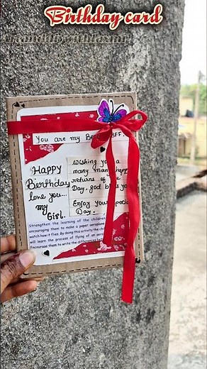 Diy Birthday Card for Bestie 🎀 | Cute Handmade Gift Idea #shorts #cutecards