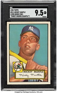 1952 Topps Mickey Mantle #311 SGC Mint  9.5 – 1985 Rosen Find - | Lot #53014 | Heritage Auctions