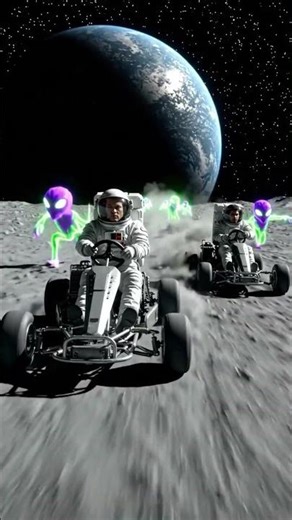 Chand per alien ke sath race😈😈😈