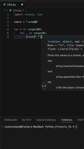 My Terminal Started Throwing Characters Everywhere 😳 #coding #python #shorts #ytshorts