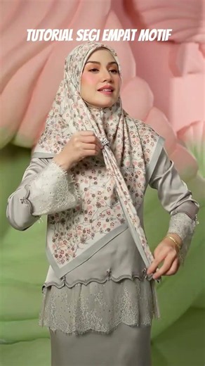 tutorial hijab segi empat motif #tutorialhijab #hijabstyle #shorts #like #subscribe