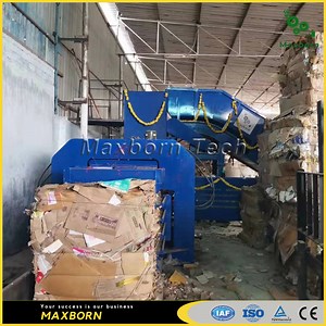 [Hot Item] Maxborn Compactor 180t Large-Sized Hydraulic Square Full Automatic Waste Occ Paper Cardboard Baling Machine with Conveyor System