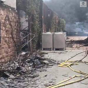 Devastating footage shows the aftermath of the Glass Fire, which scorched the Chateau Boswell winery in St. Helena, California, overnight. The Glass Fire has burned 11,000 acres of the state's famous wine vineyards in Napa and Sonoma Counties. https://abcn.ws/3kSO9BK | ABC News