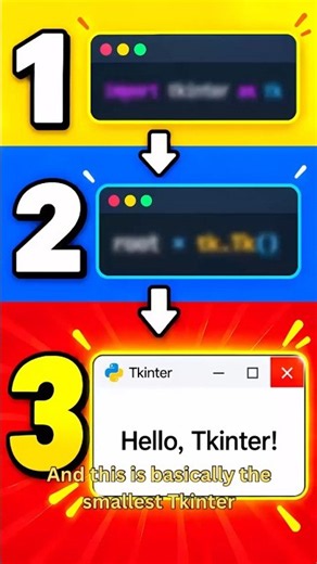 Tkinter Python Window: Only 3 Lines #programming #coding