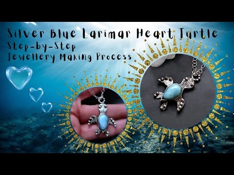 Larimar Turtle Pendant Silversmithing Step by Step Making Process