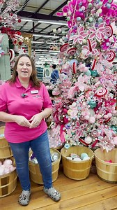 Decorate your tree this year like our Colorful Candy theme Christmas Tree! https://www.carolinapottery.com/holiday-seasonal/christmas-themes/candyland #christmas #tree #pink #christmastree #decorate #decor | Carolina Pottery