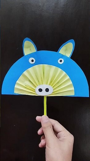 Diy Paper Pig Puppet Crafting | Step by step crafting learning for kids #diy #shortsfeed #shorts